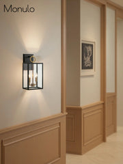 Ferrix Glass Outdoor Wall Light - Industrial Outdoor Porch Light
